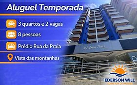 Guarapari Praia - 3 quartos na Rua da Praia varanda vista montanhas